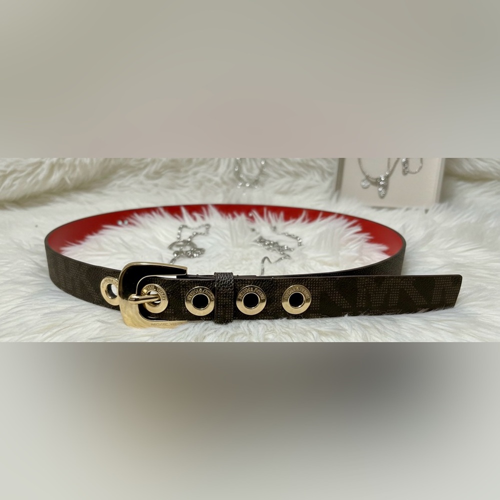 Michael Michael Kors logo print belt Brown Médium